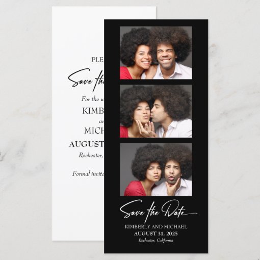Film Strip Photo Booth Photos Funny Save The Date Zazzle