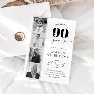 FIlm Strip Photo Minimalist 90th Birthday Invitation