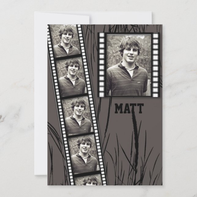 Film Strip Photo Panel Graduation Announcement (Front)