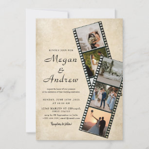 Film Strip Photo wedding Invitation