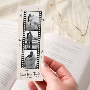 Film Strip Photos Doodles QR Code Save the Date Bookmarks