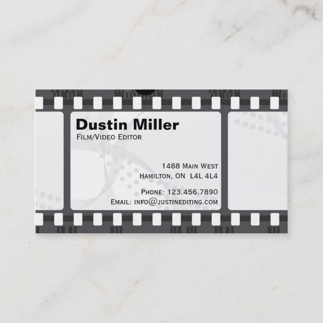 Film Strip - White Business Card (Front)