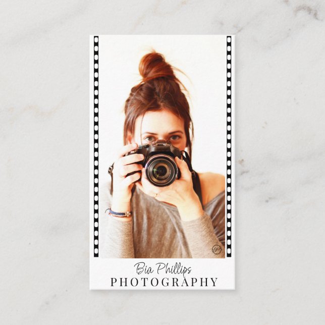 Film Strip Your Photo & Logo Photography  Business Card (Front)