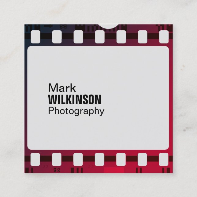 Film tape negative frame square business card (Front)
