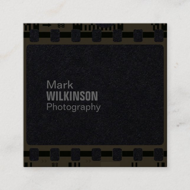 Film tape negative frame square business card (Front)