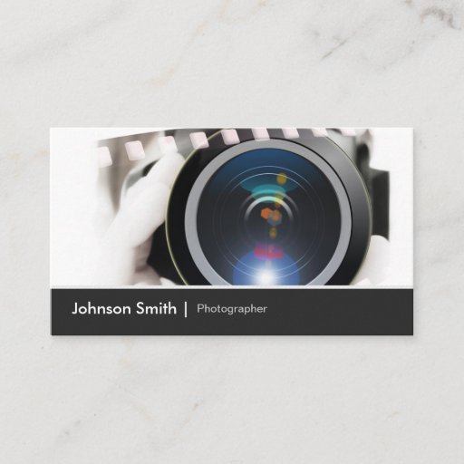 Customizable Film TV Photographer Cinematographer Camera Lens Business Card Template