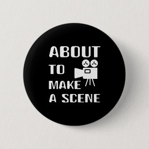Filmmaker About To Make A Scene Film Making Movie  Button
