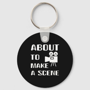 Filmmaker About To Make A Scene Film Making Movie  Keychain