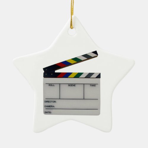 Filmmaker clapboard movie film slate ornament