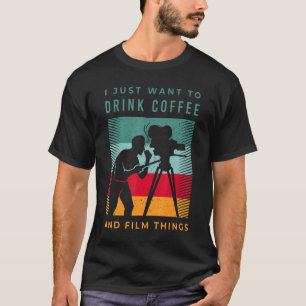 Filmmaker Costume For A Coffee Loving Film Editor T-Shirt