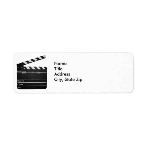 Filmmaker Film slate clapboard movie Address Label