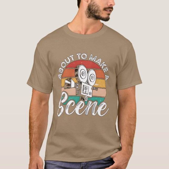 Filmmaking Abouto Make A Retro Cinema Filmmaker re T-Shirt (Front)