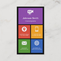 Filmmaking Studio - Colorful Tiles Creative Business Card