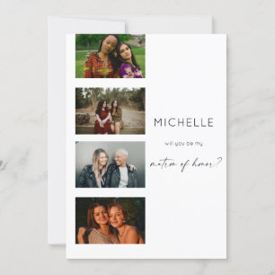 Filmstrip Be My Matron of Honor Multi Photo Invitation