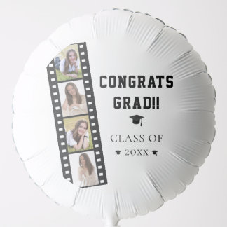 Filmstrip Four Photo Collage Graduation Party Balloon