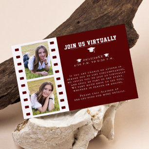 Filmstrip Photo Collage Graduation   Red Enclosure Card