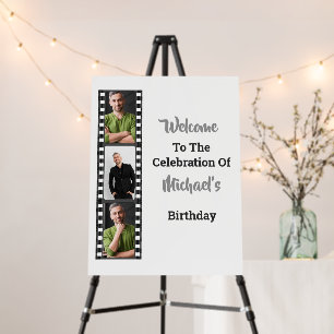 Filmstrip Photo Collage Milestone Birthday Welcome Foam Board