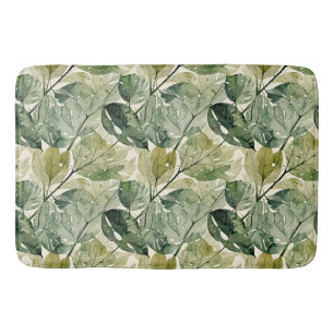 Filmy Leaves in Sage and Teal Bath Mat