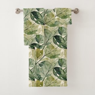 Filmy Leaves in Sage and Teal