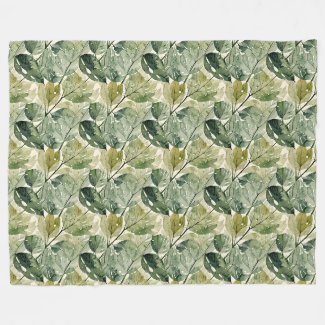 Filmy Leaves in Sage and Teal
