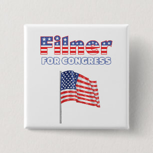 Filner for Congress Patriotic American Flag Design Pinback Button