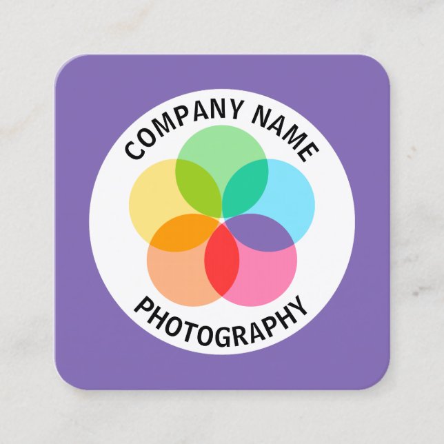 Filter Flower -  Purple #7F66B2 Square Business Card (Front)