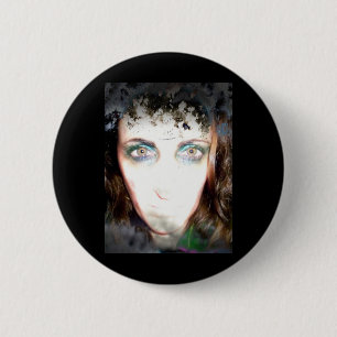 Filtered Photography Portrait Woman Horror Sticker Button