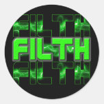 FILTH Music Dubstep Electro Rave Bass DJ FILTH Classic Round Sticker