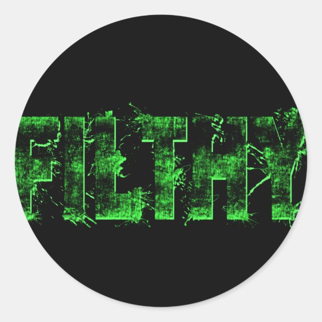 'Filthy' Lime Stickers (Front)