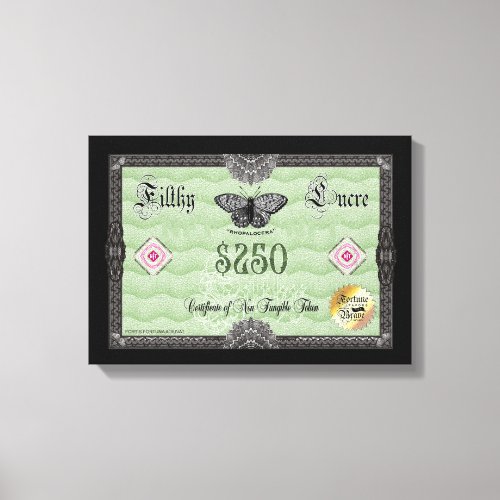 FILTHY LUCRE 250 CANVAS PRINT