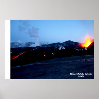 Fimmvörðuháls Volcano in Iceland Poster