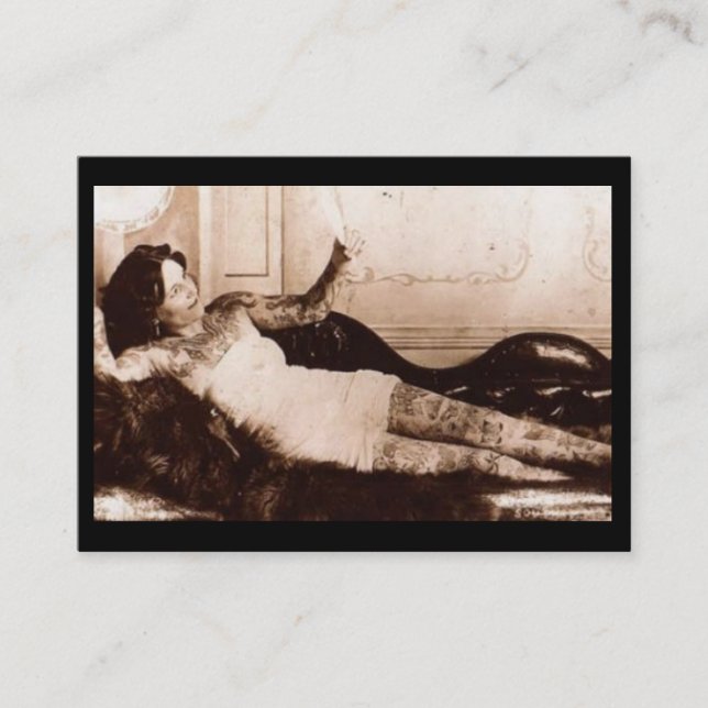Fin De Siecle Tattooed Woman Business Card (Front)