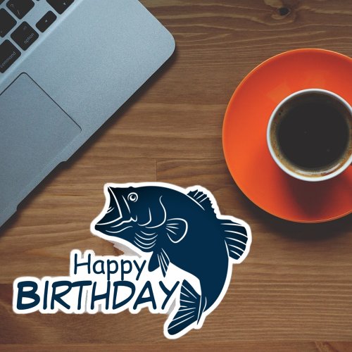 Fin_Tastic Birthday Fish Blue Sticker
