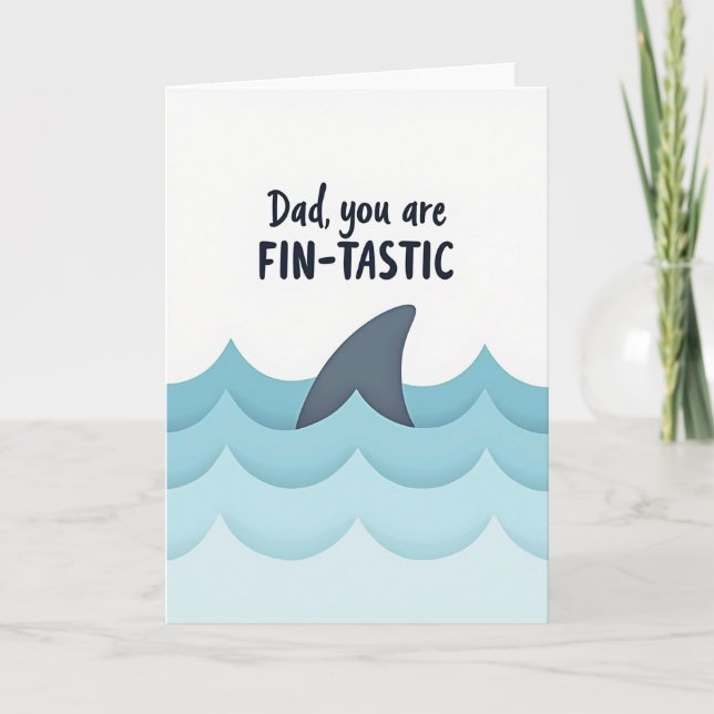 Fin Tastic Fathers Day Wave Card (Front)