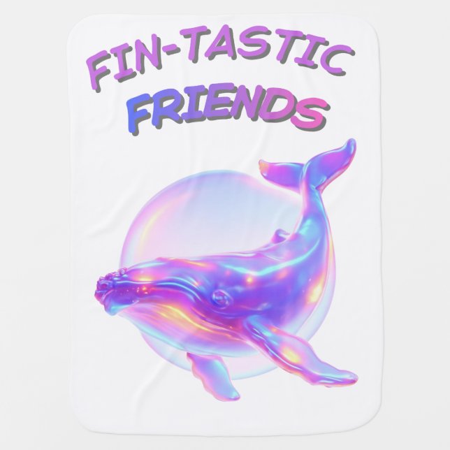 Fin‑tastic Friends Baby Blanket (Front)