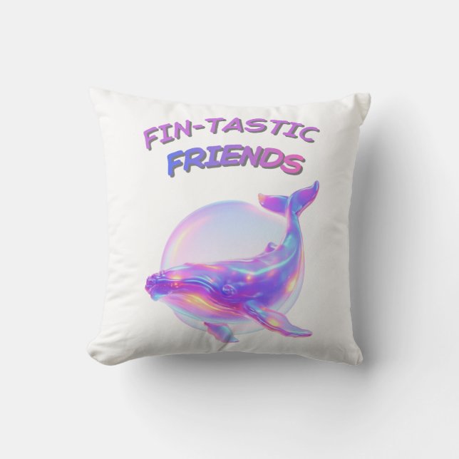 Fin‑tastic Friends Throw Pillow (Front)