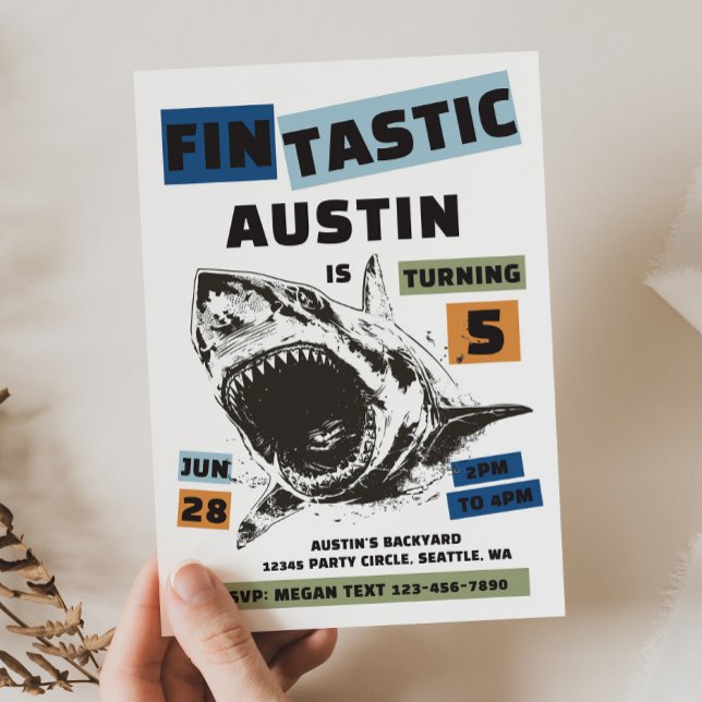 Fin-Tastic Shark Birthday Invitation (Creator Uploaded)