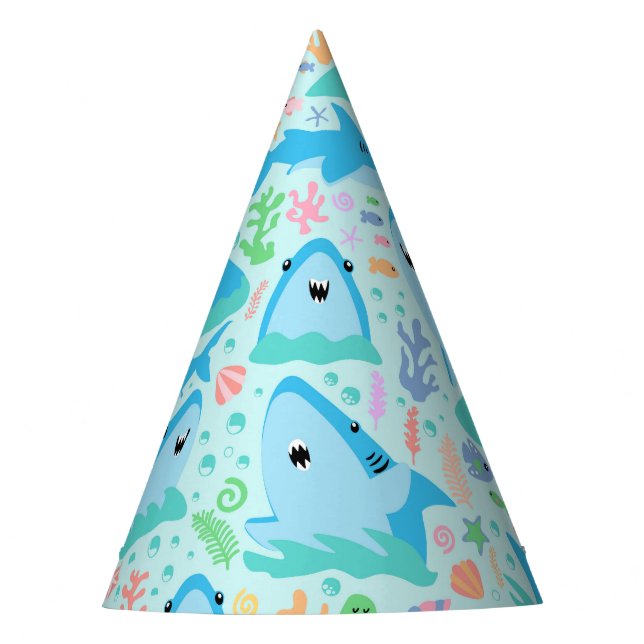 Fin-tastic Shark Birthday Party Kids Under The Sea Hat (Front)