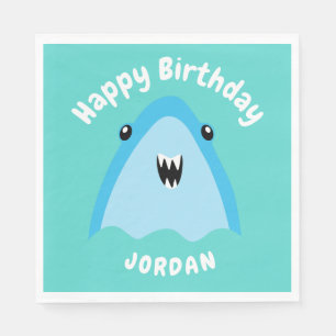 Fin-tastic Shark Birthday Party Kids Under The Sea Napkins