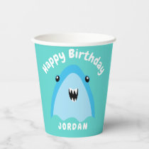 Fin-tastic Shark Birthday Party Kids Under The Sea Paper Cups