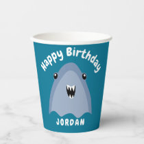 Fin-tastic Shark Birthday Party Kids Under The Sea Paper Cups