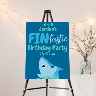 Fin-tastic Shark Birthday Party Welcome  Foam Board