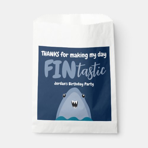 Fin_tastic Shark Thank You Kids Under The Sea Favor Bag