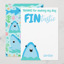 Fin-tastic Shark Thank You Kids Under The Sea Invitation