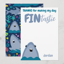 Fin-tastic Shark Thank You Kids Under The Sea Invitation