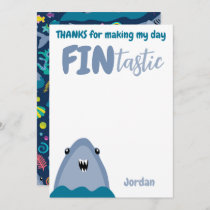 Fin-tastic Shark Thank You Kids Under The Sea Invitation