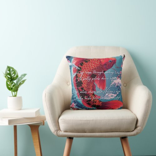 Fin_tastic Sleep Catch Sweet Dreams with Koi Fish Throw Pillow