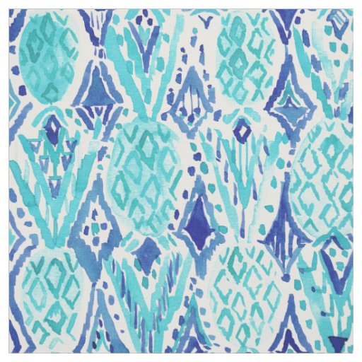 FINA PINA Tribal Ikat Pineapple Watercolor Fabric