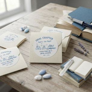 Final Chapter Before the Chapel Book Bachelorette Classic Round Sticker
