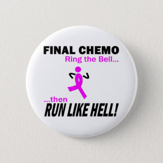 Final Chemo Run Like Hell - Breast Cancer Button